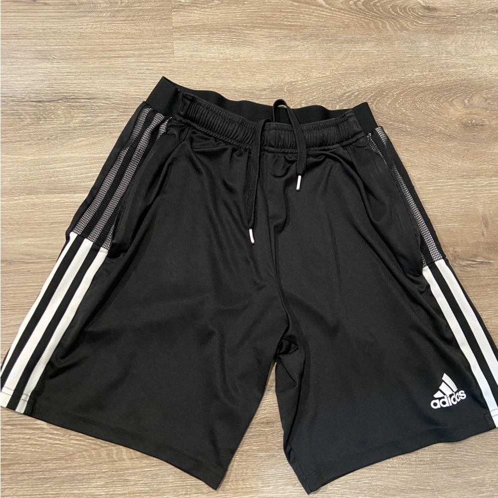 Black athletic adidas shorts, size medium, good quality - Picture 1 of 2